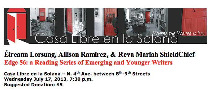 Éireann Lorsung reads at Casa Libre en la Solana
